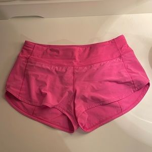Lululemon speed up shorts in sonic pink | size 4 | 2.5”